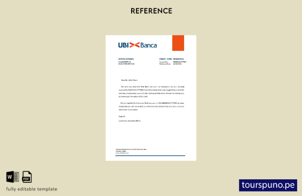 lista para imprimir plantilla de referencia de cierre de Ubi Banca de Italia